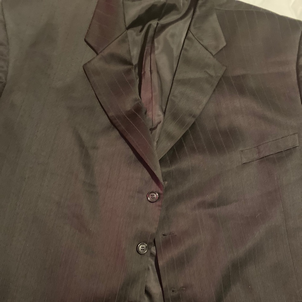 Black Vanetti Striped suit jacket sz 55R